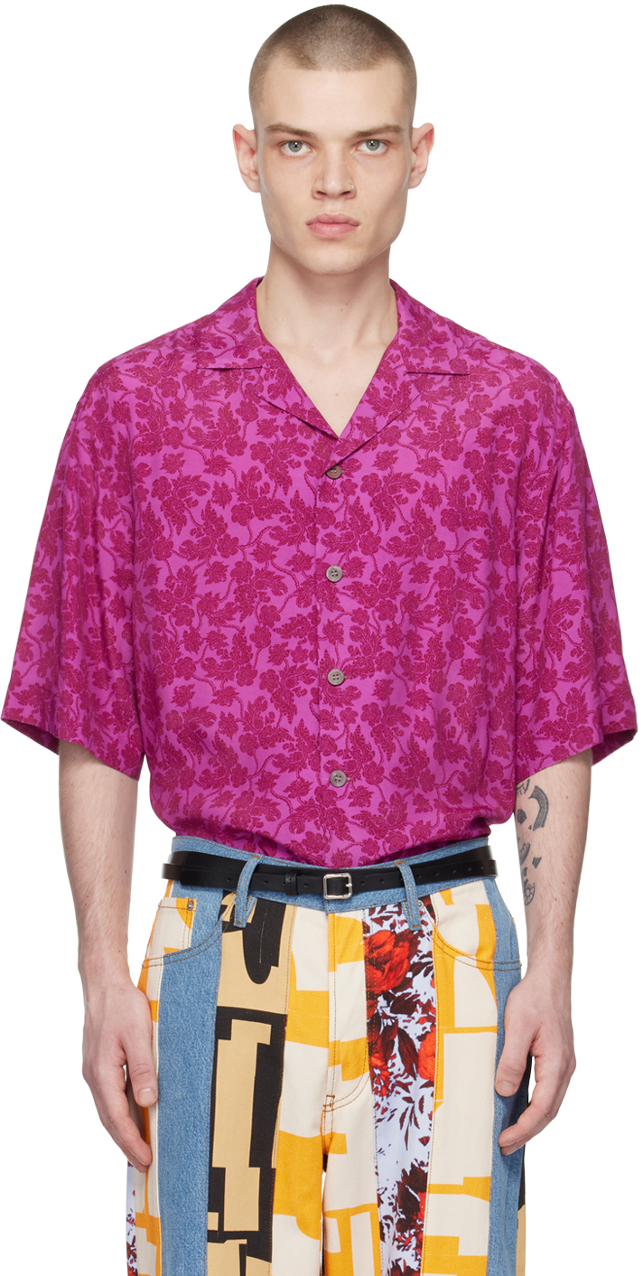 Dries Van Noten: Pink Floral Shirt | SSENSE Canada