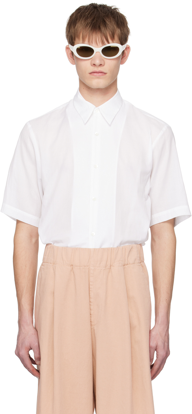 Dries Van Noten White Semi-sheer Shirt In 1 White