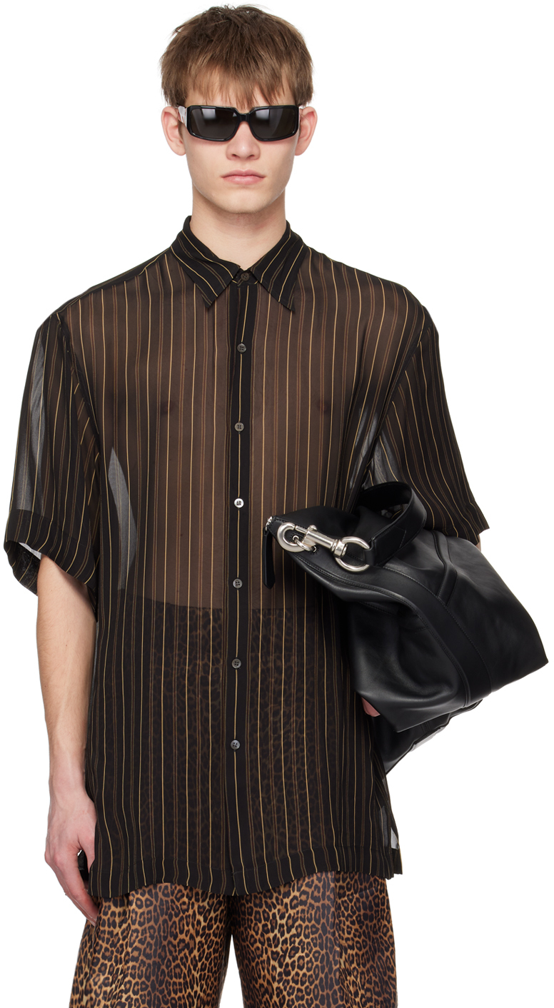 Dries Van Noten Black Striped Shirt In 900 Black