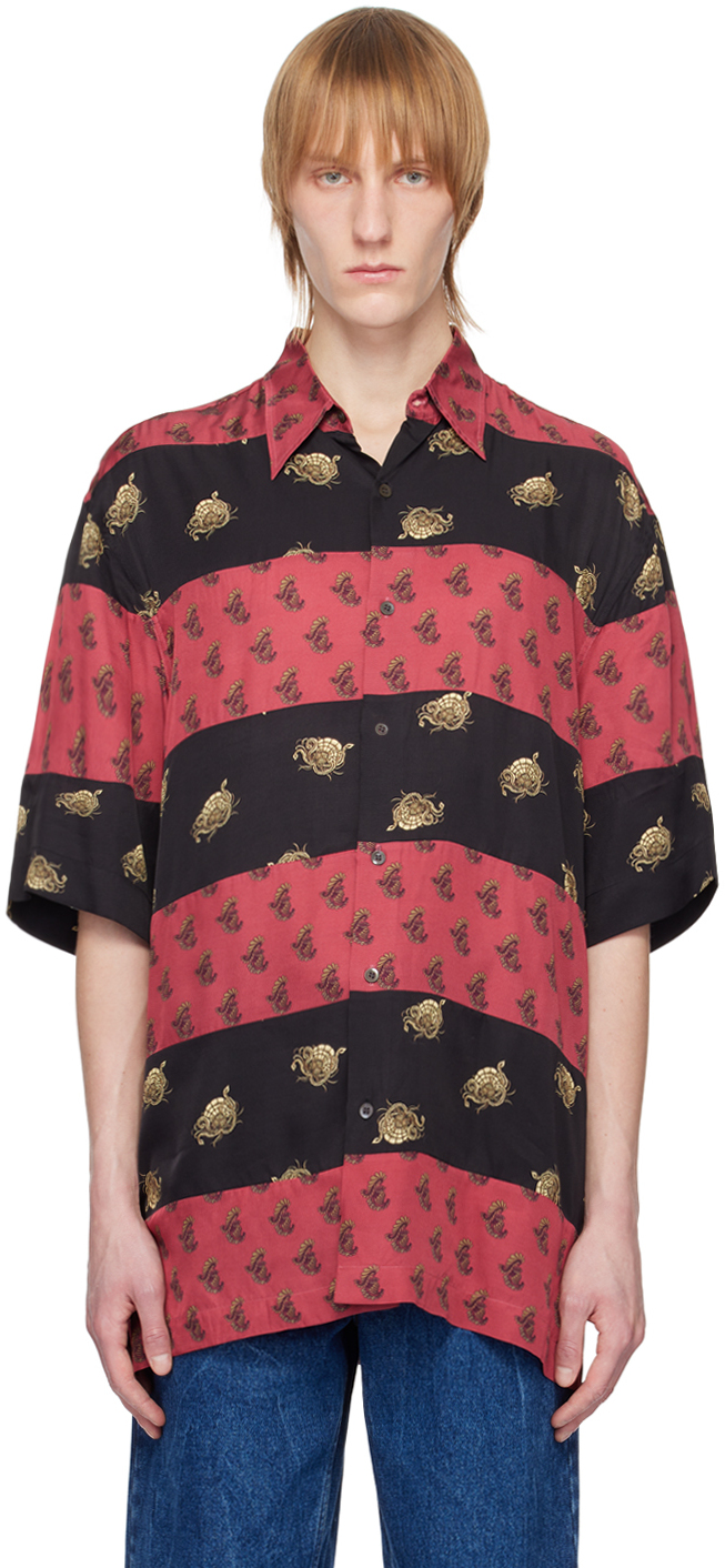 Red Graphic Shirt by Dries Van Noten on Sale