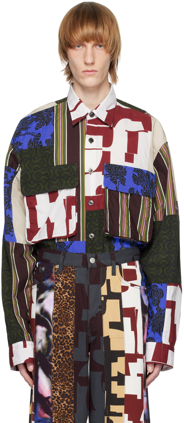 Dries Van Noten: Multicolor Paneled Shirt | SSENSE