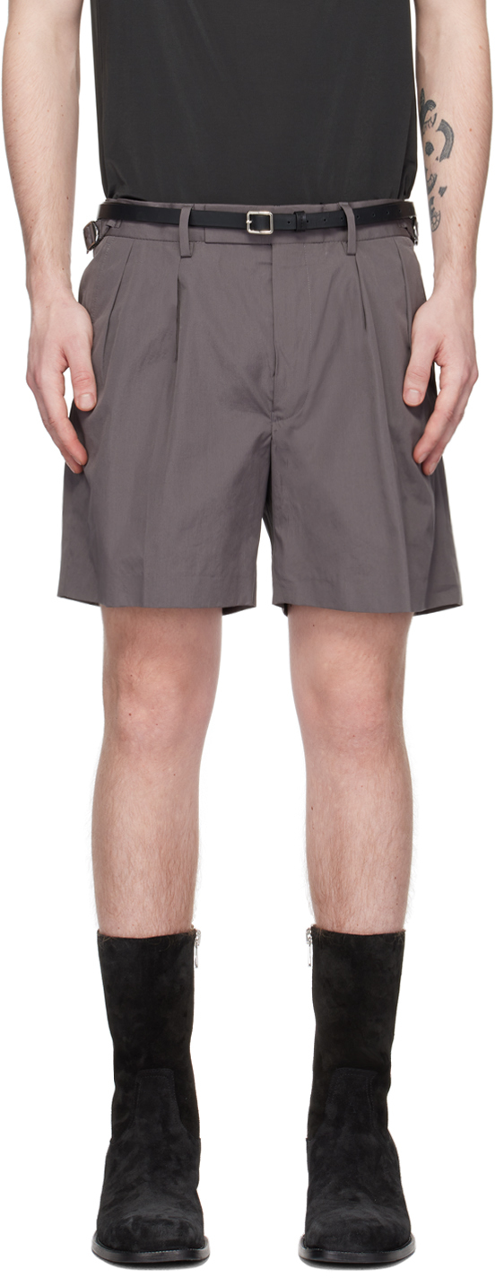 DRIES VAN NOTEN grey CINCH SHORTS