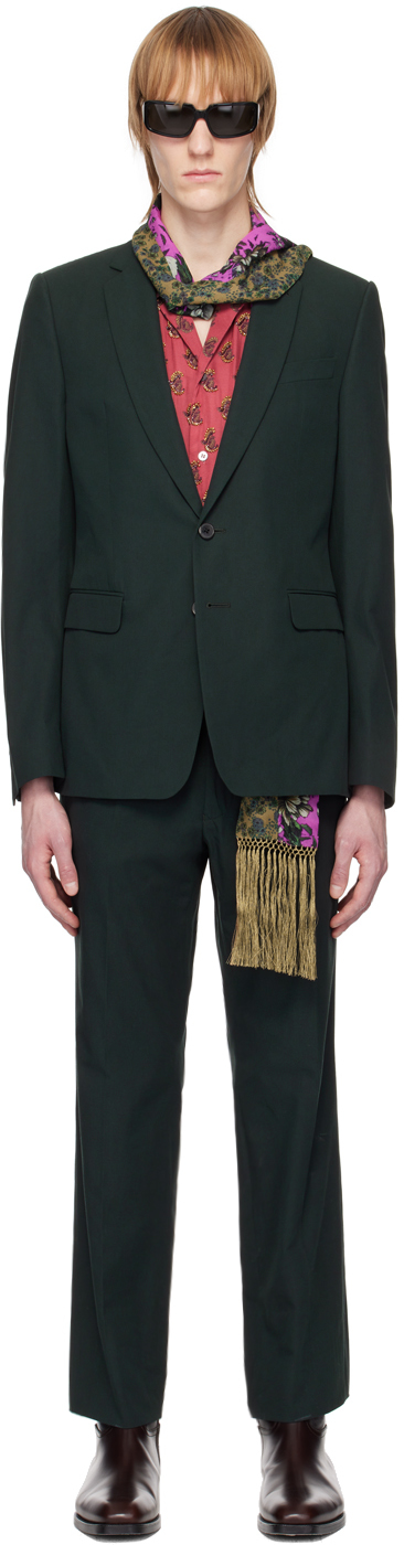Dries Van Noten: Green Single-Breasted Suit | SSENSE