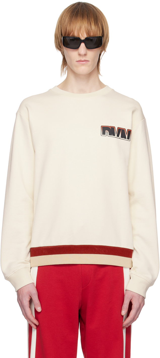 Dries Van Noten Off-white Appliqué Sweatshirt In 5 Ecru
