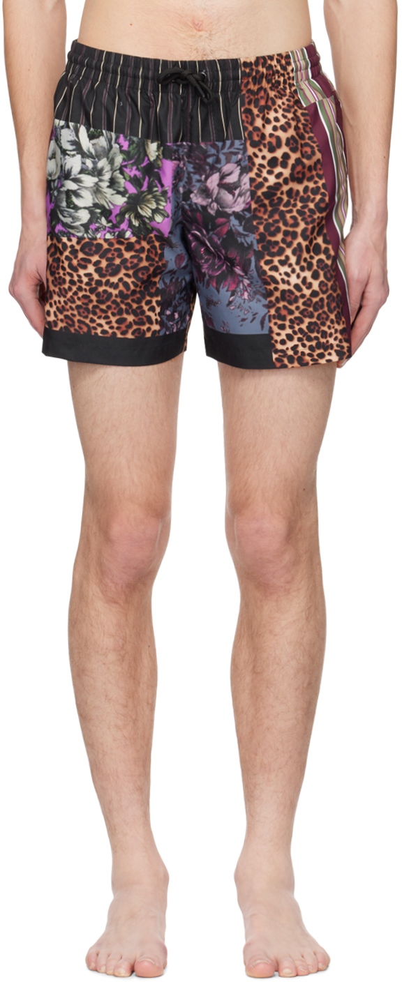 Multicolor Print Swim Shorts by Dries Van Noten on Sale