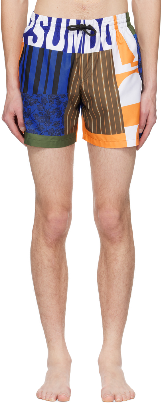 Shop Dries Van Noten Multicolor Print Swim Shorts In 978 Dessin D