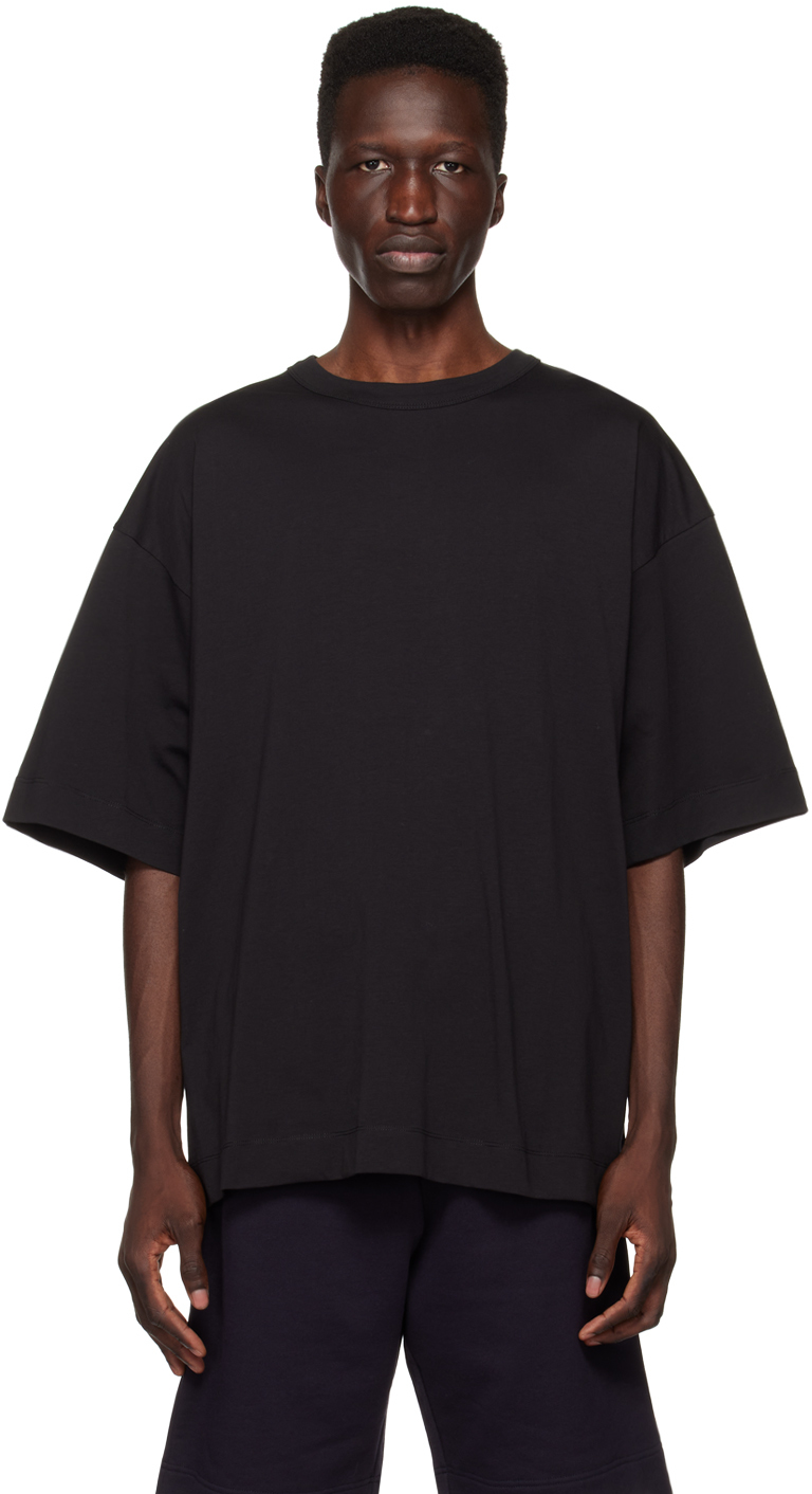 Dries Van Noten Black Crewneck T-shirt In 900 Black