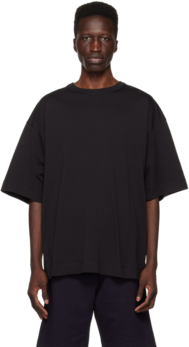 Dries Van Noten: Black Crewneck T-Shirt | SSENSE Canada