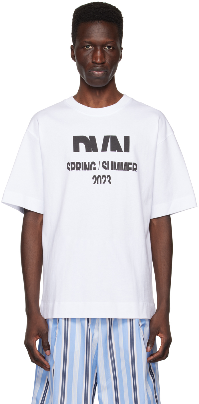 Dries Van Noten White Print T-shirt