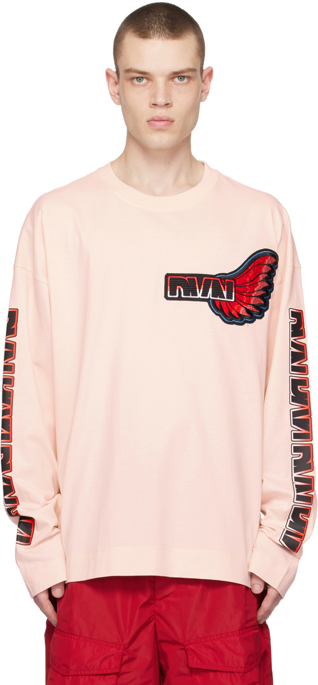 Dries Van Noten Pink Embroidered Long Sleeve T-shirt In 314 Light Rose