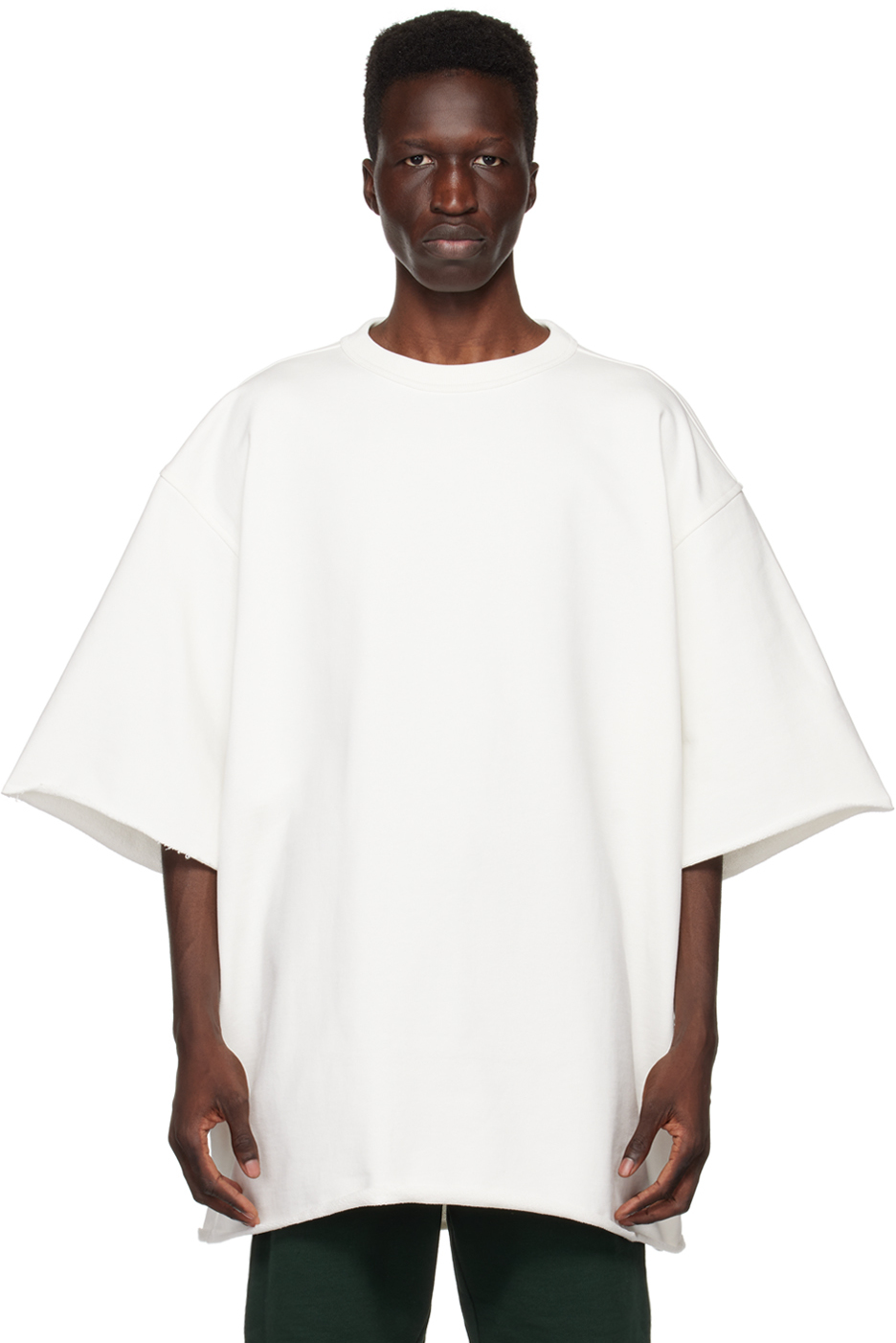 White Raw Edge T-Shirt by Dries Van Noten on Sale