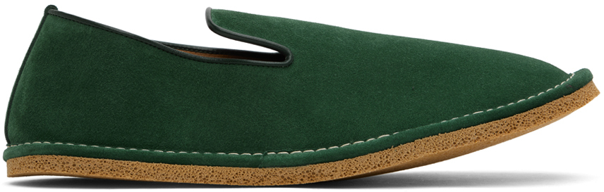 Shop Dries Van Noten Green Slip-on Loafers In 605 Bottle