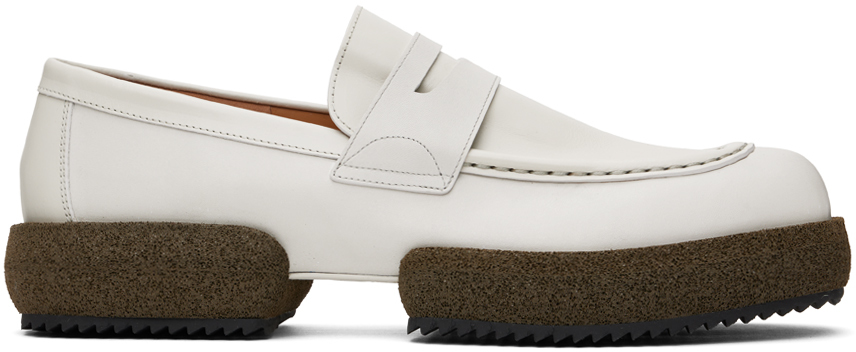 Dries Van Noten Off-white Platform Loafers In 005 Ecru