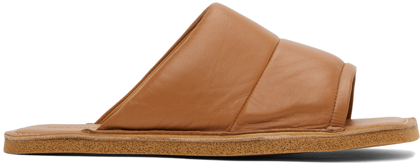 Dries Van Noten Man Sandals Tan Size 8 Soft Leather In Brown