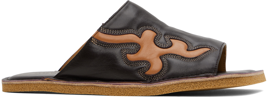 【関税込み】Dries Van Noten ブラウン パデッド サンダル DRIES VAN NOTEN 65mm ラッフル サンダル | ブラック | FARFETCH JP