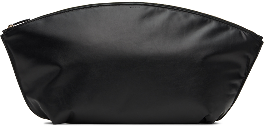 The Row Xl Dante Leather Clutch In Bllg Black Lg