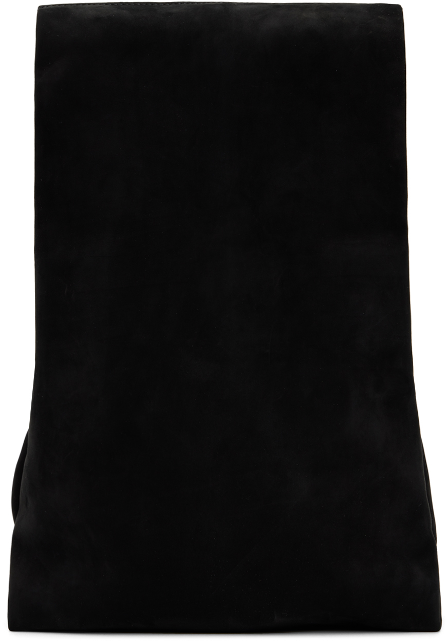 The Row Glove Small Clutch Bag In Nubuck Leather In Black