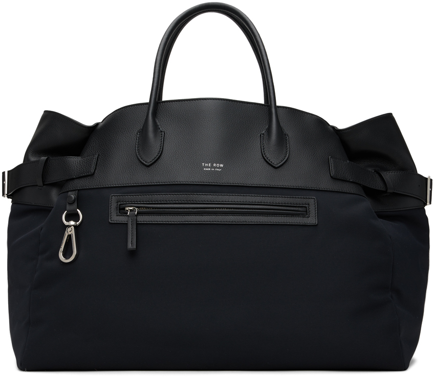 The Row: Black Margaux 17 Inside-Out Bag | SSENSE Canada