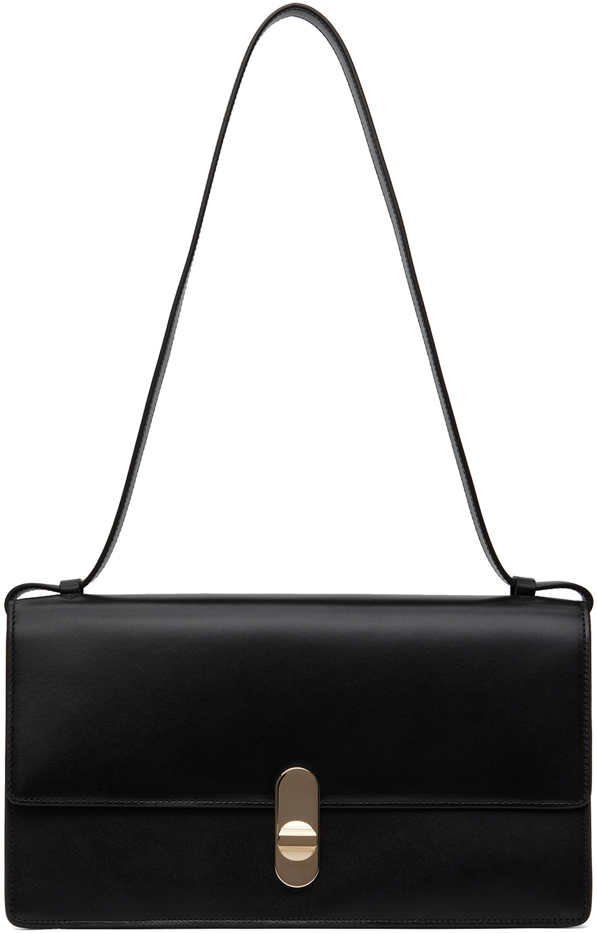 The Row Clea Shoulder Bag In Calfskin Leather In Black ModeSens