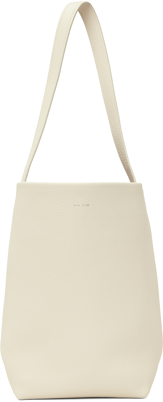 The Row, Small N/S Park taupe grain leather tote bag