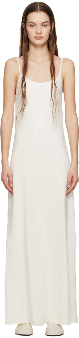 The Row Silk Bantelle Maxi Dress In Off White