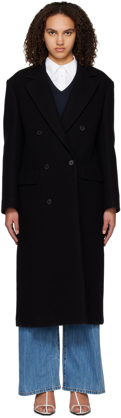 The Row: Black Diana Coat | SSENSE UK
