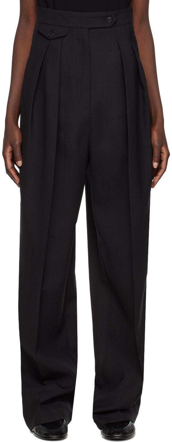 The Row Marcellita Pleated front Pants In Black ModeSens