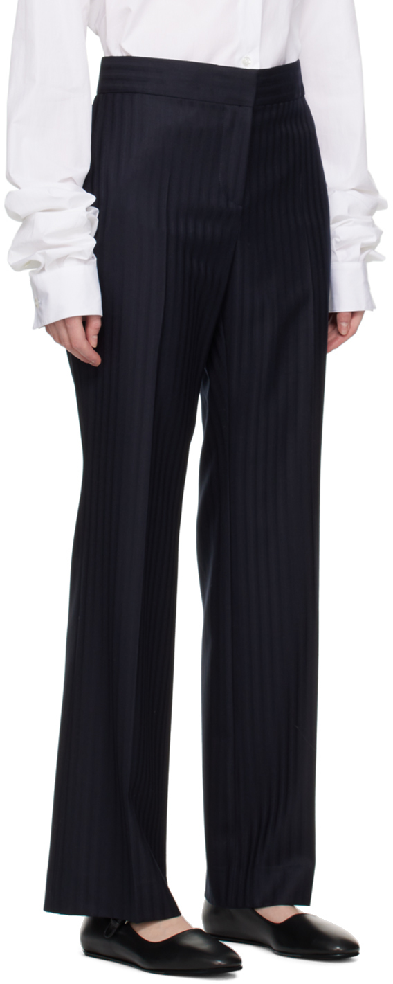 The Row Navy Baer Trousers In Drn Dark Navy