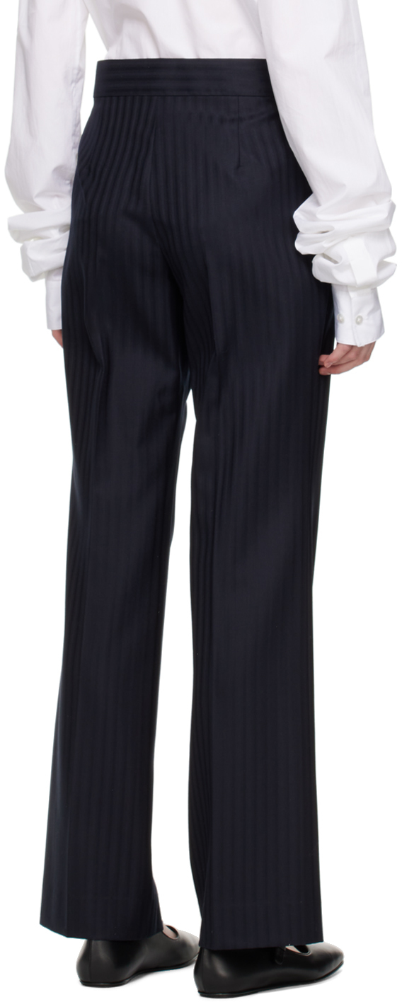 The Row Navy Baer Trousers In Drn Dark Navy