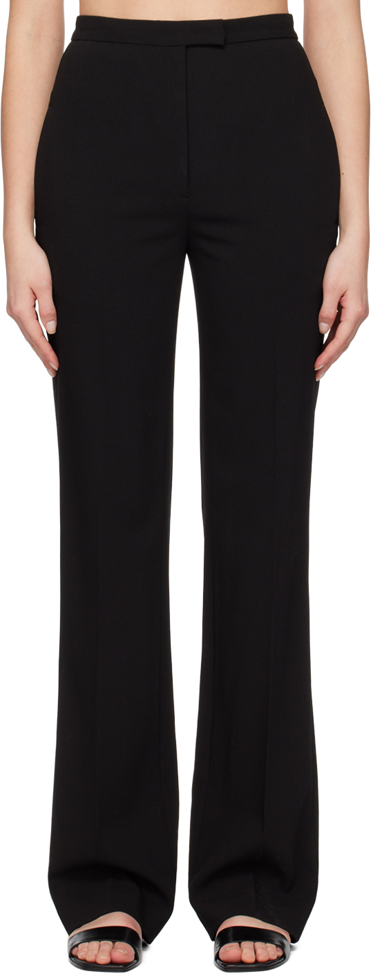 The Row Black Elia Trousers In Blk Black