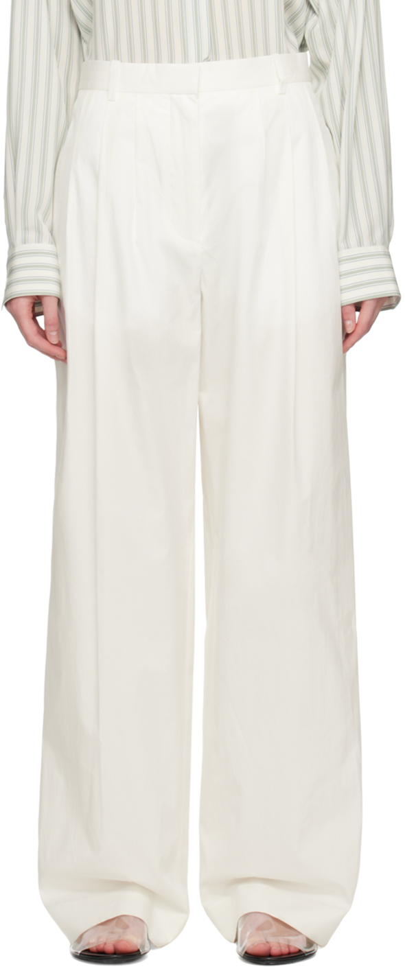 The Row Off-white Bufus Trousers In Owh Off White