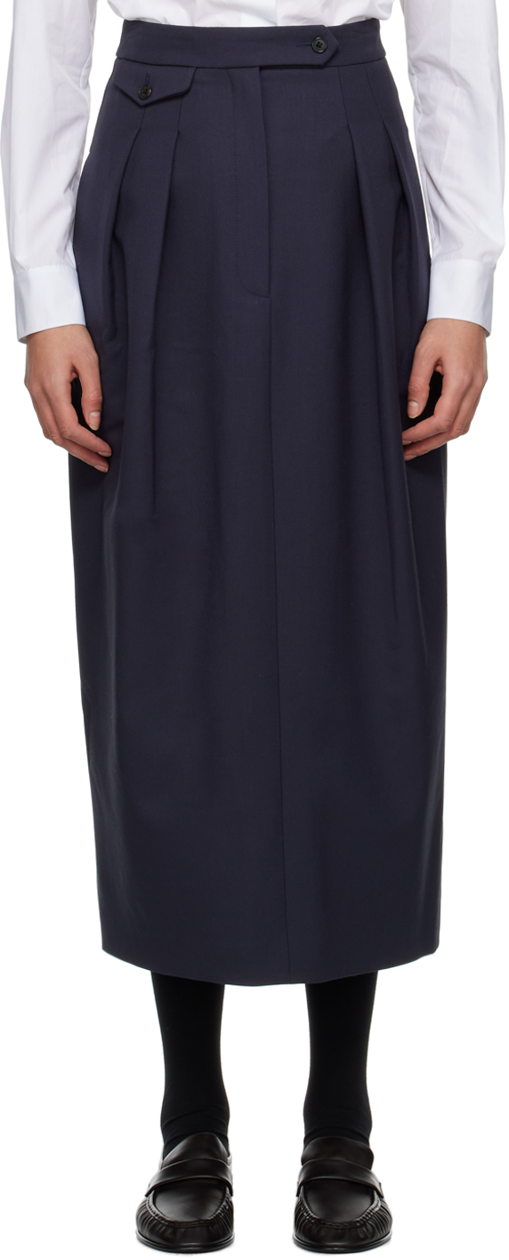 The Row Navy Michelet Maxi Skirt In Nvy Navy ModeSens