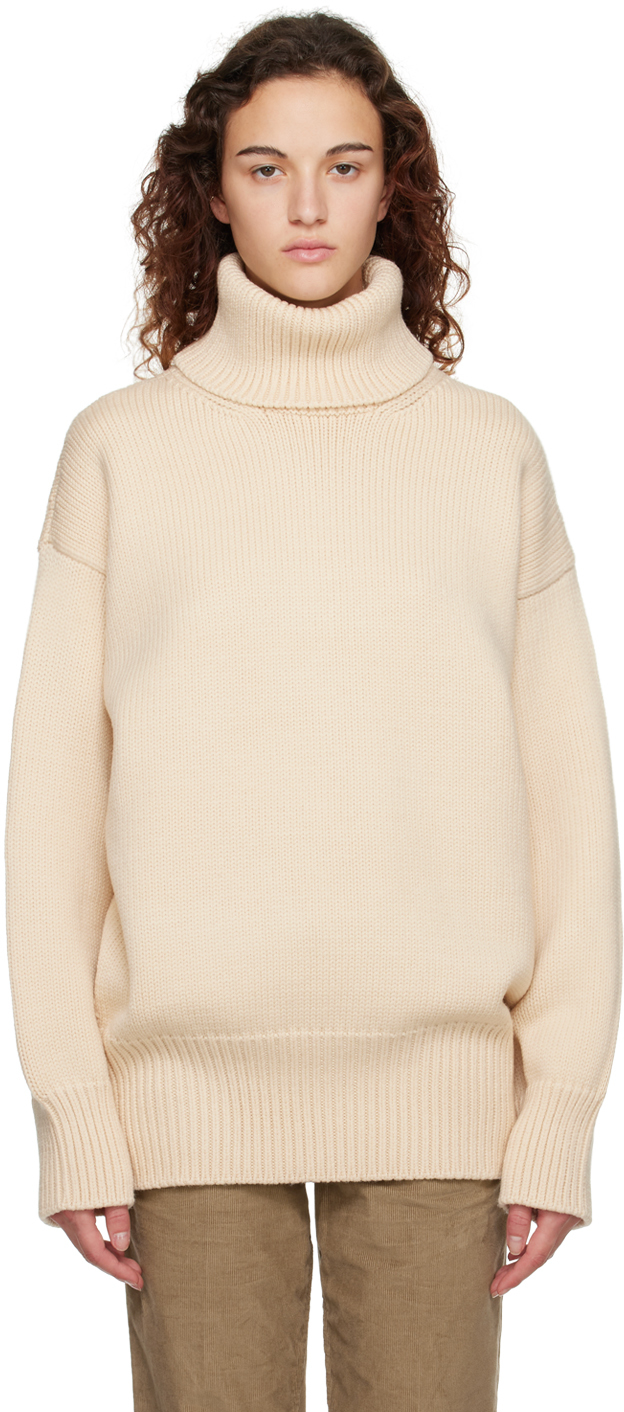 The Row Ludo Merino Wool-blend Sweater In Light Beige
