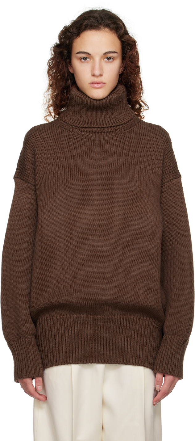The Row Ludo Merino Wool-blend Sweater In Brown
