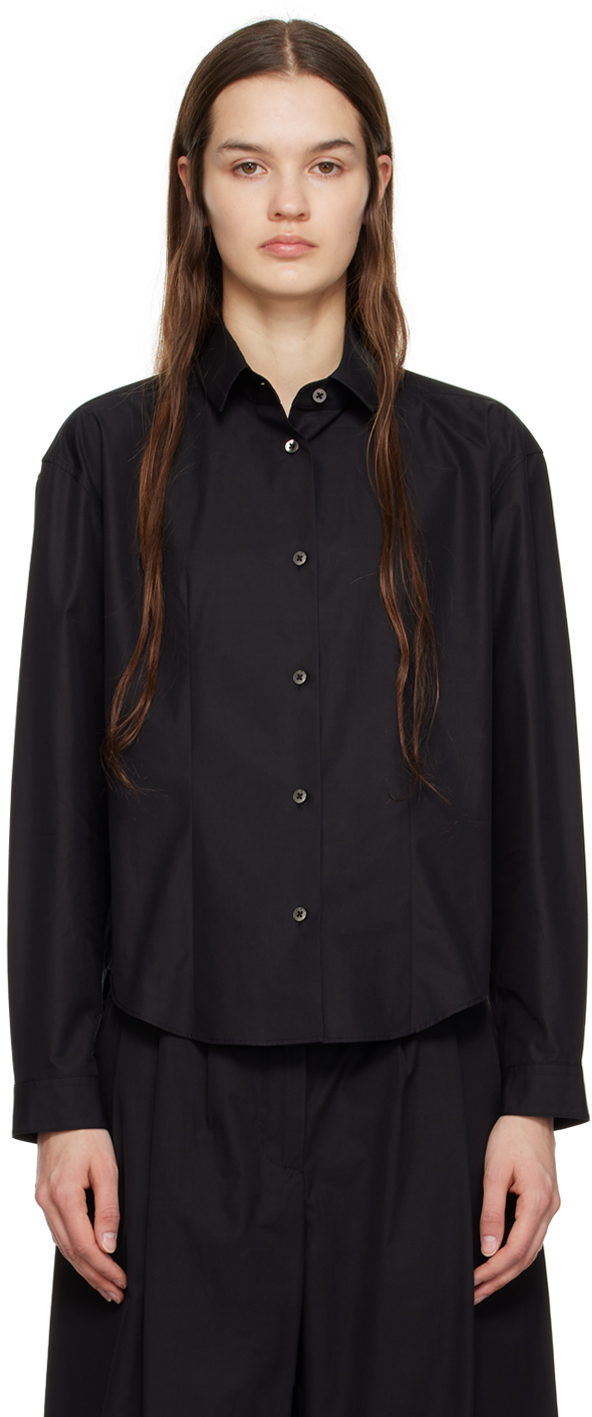 The Row Pierre Cotton Button-up Shirt In Black | ModeSens