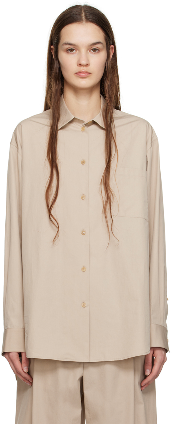 The Row Brant Classic Button-front Shirt In Stone