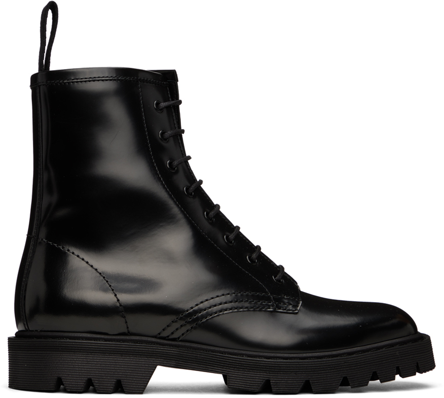 Louis Vuitton Baroque Ranger Logo-plaque Leather Boots in Black for Men