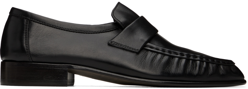 The Row: Black Soft Loafers | SSENSE UK