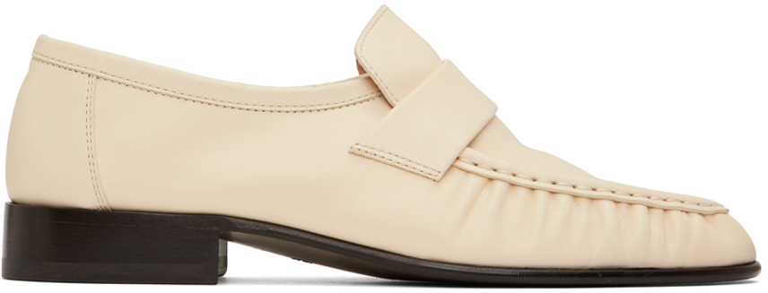 THE ROW OFF-WHITE SOFT LOAFERS
