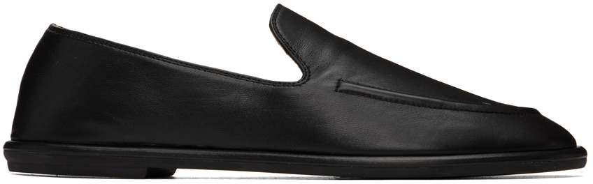 THE ROW BLACK CANAL LOAFERS