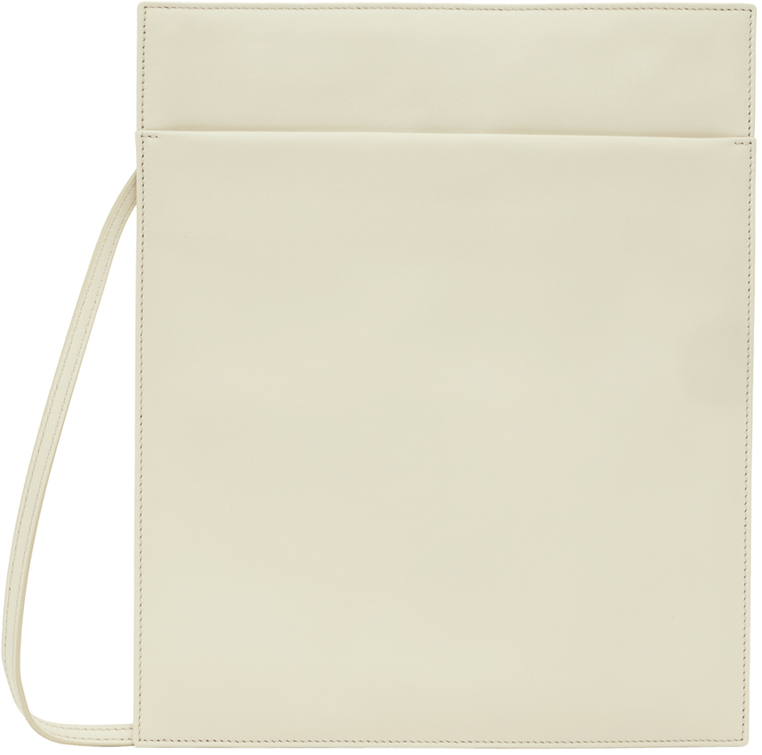 The Row Off-white Large Pocket Pouch In Perle Shg
