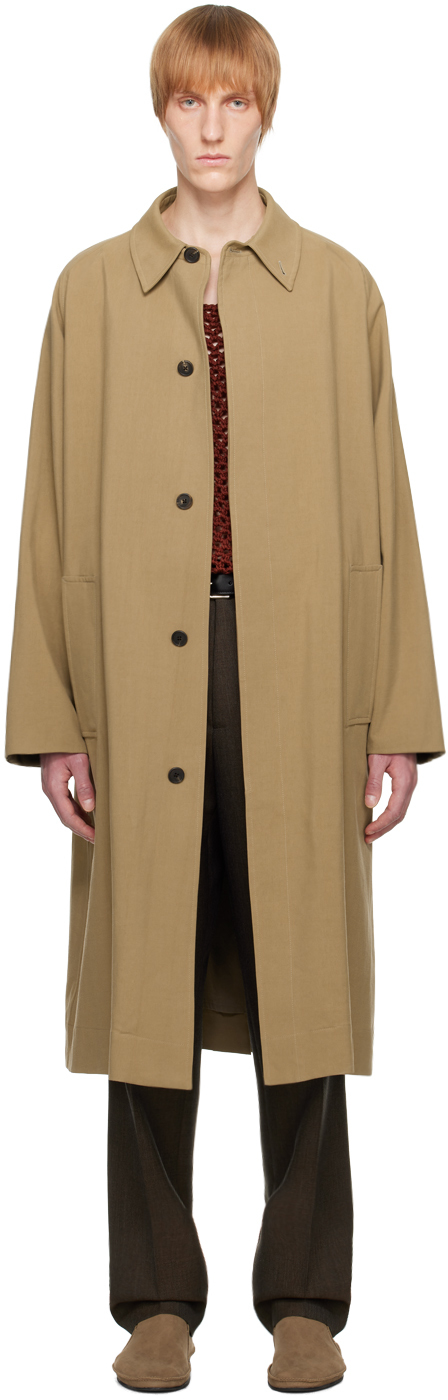 The Row Cotton And Silk Coat In Taupe