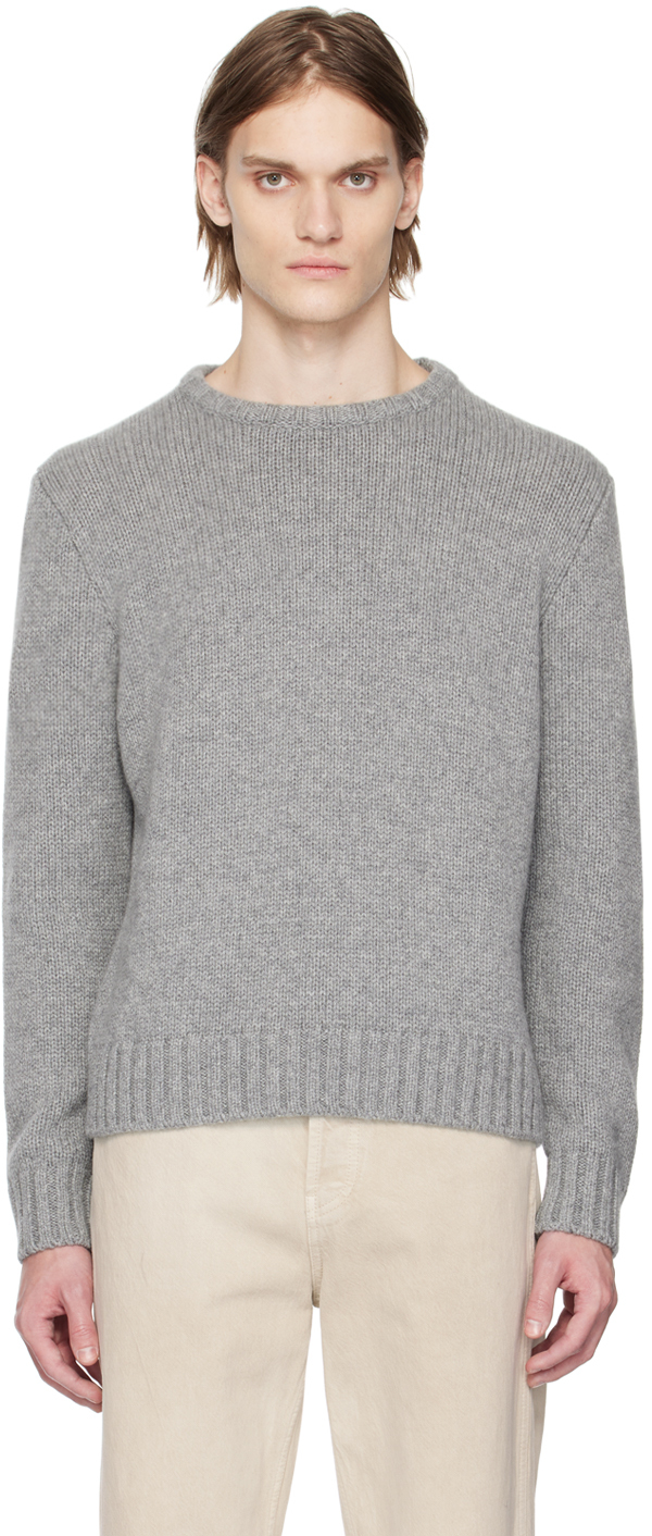 The Row Gray Benji Sweater In Medium Heather Grey