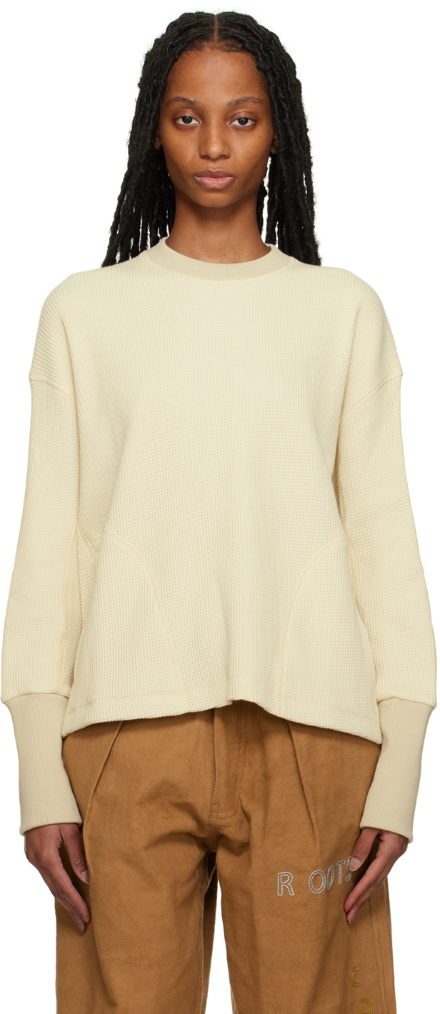 Off-White Crewneck Long Sleeve T-Shirt by Nicholas Daley on Sale