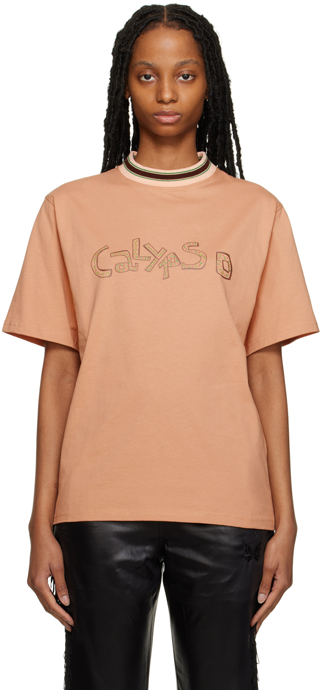 Nicholas Daley Orange 'calypso' T-shirt In Apricot