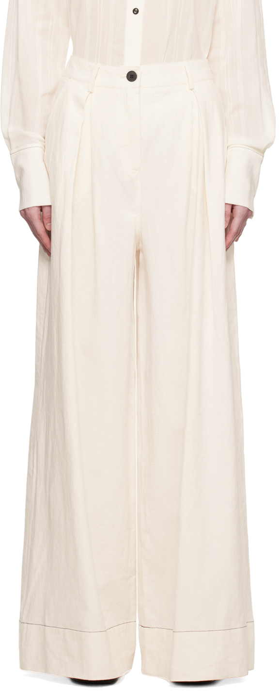 The Garment Ankara Cotton Linen Wide Pants In White