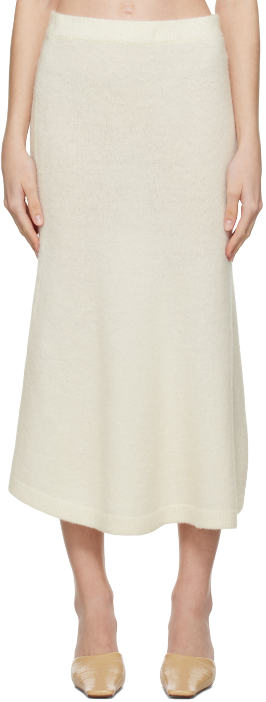 The Garment Courchevel Wool Blend Maxi Skirt In Ivory