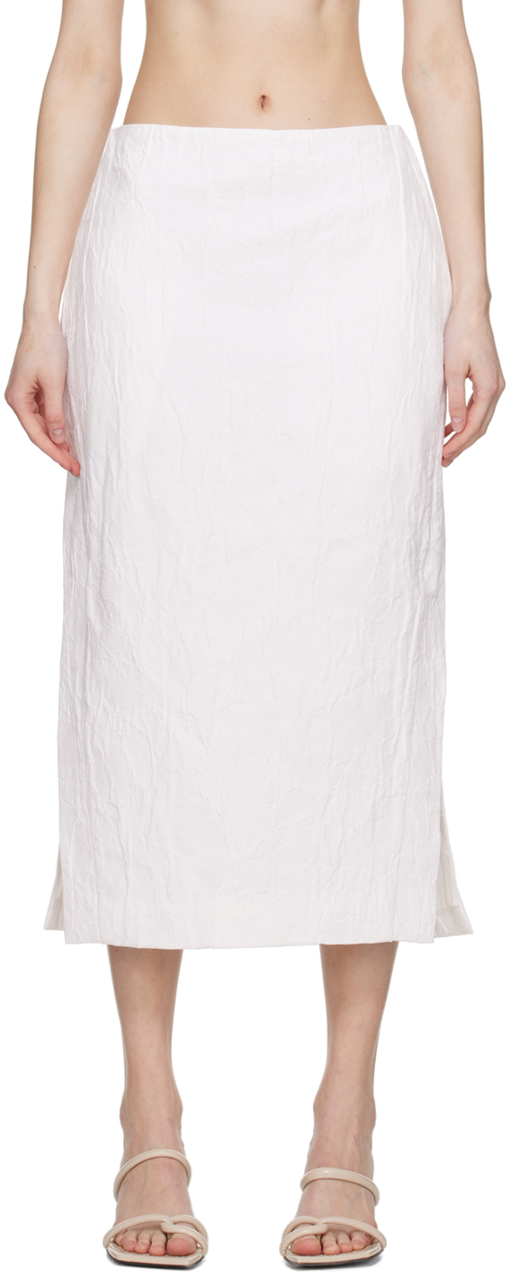 CO White Slit Midi Skirt