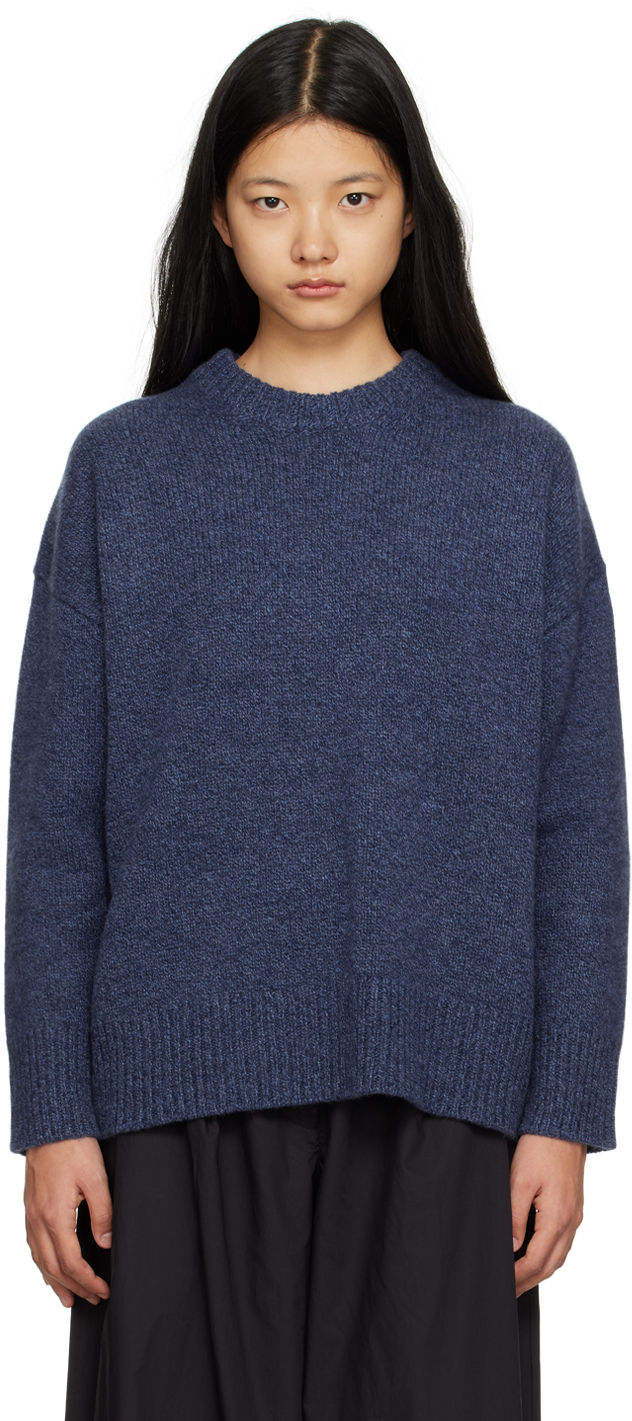 Co Blue Oversized Sweater In Blue Melange