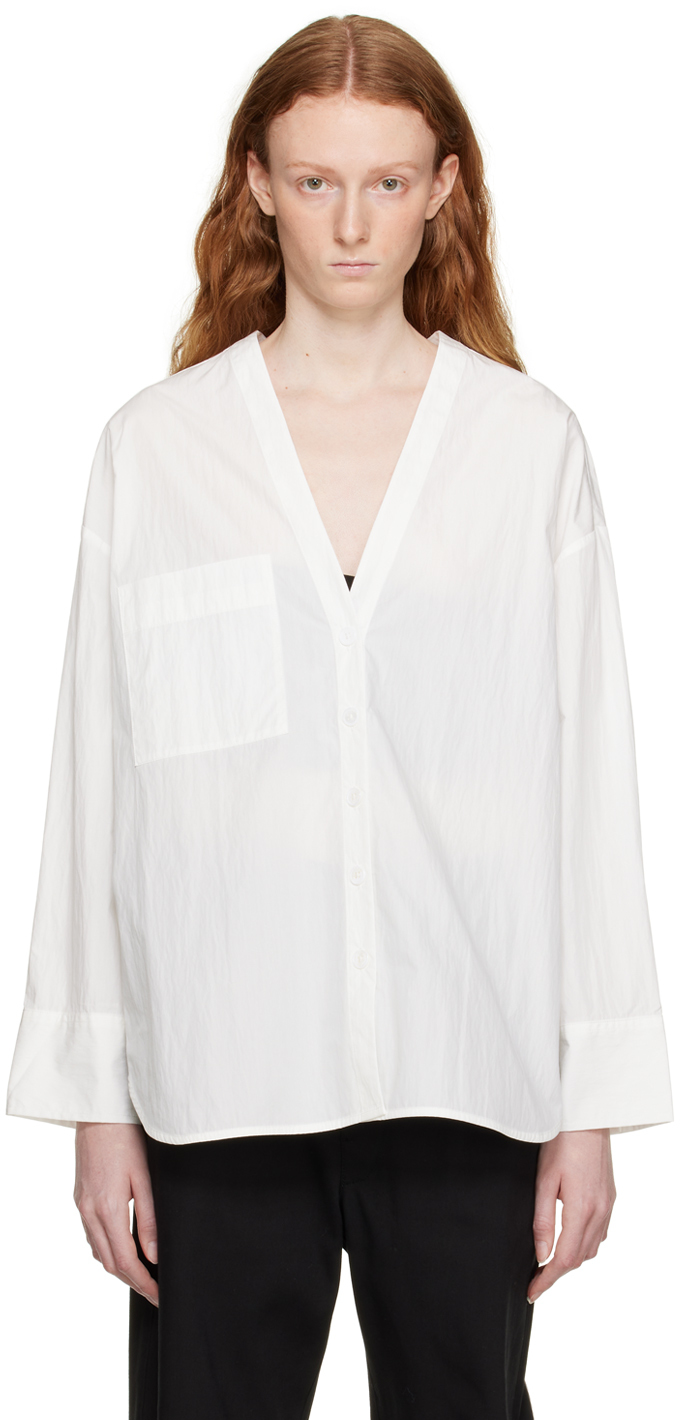 CO: White Back Pleat Shirt | SSENSE Canada